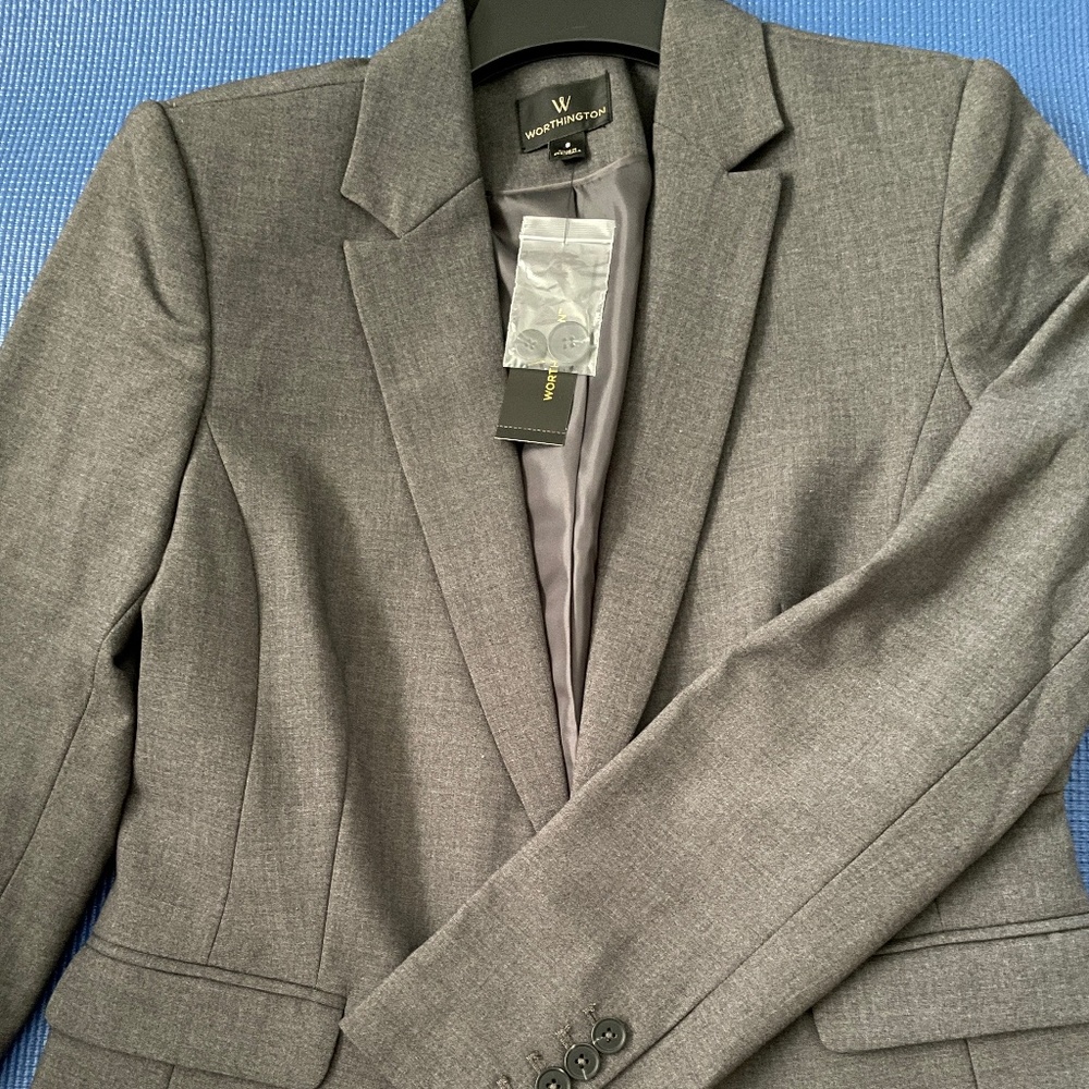 Gray suit jacket